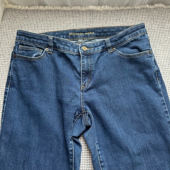 Michael Kors Skinny Jeans Size 8 Gold metal logo bar on back pocket - Picture 5 of 5